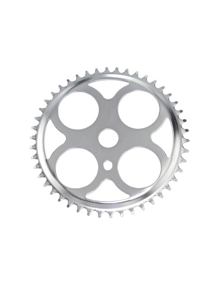 Steel Chainring W/4 Circles 1/2 X 3/32 46t Chrome.
